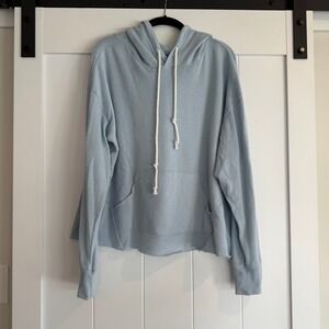 Z BY ZELLA Light Blue Raw Hem‎ Hoodie Sweatshirt Size Medium